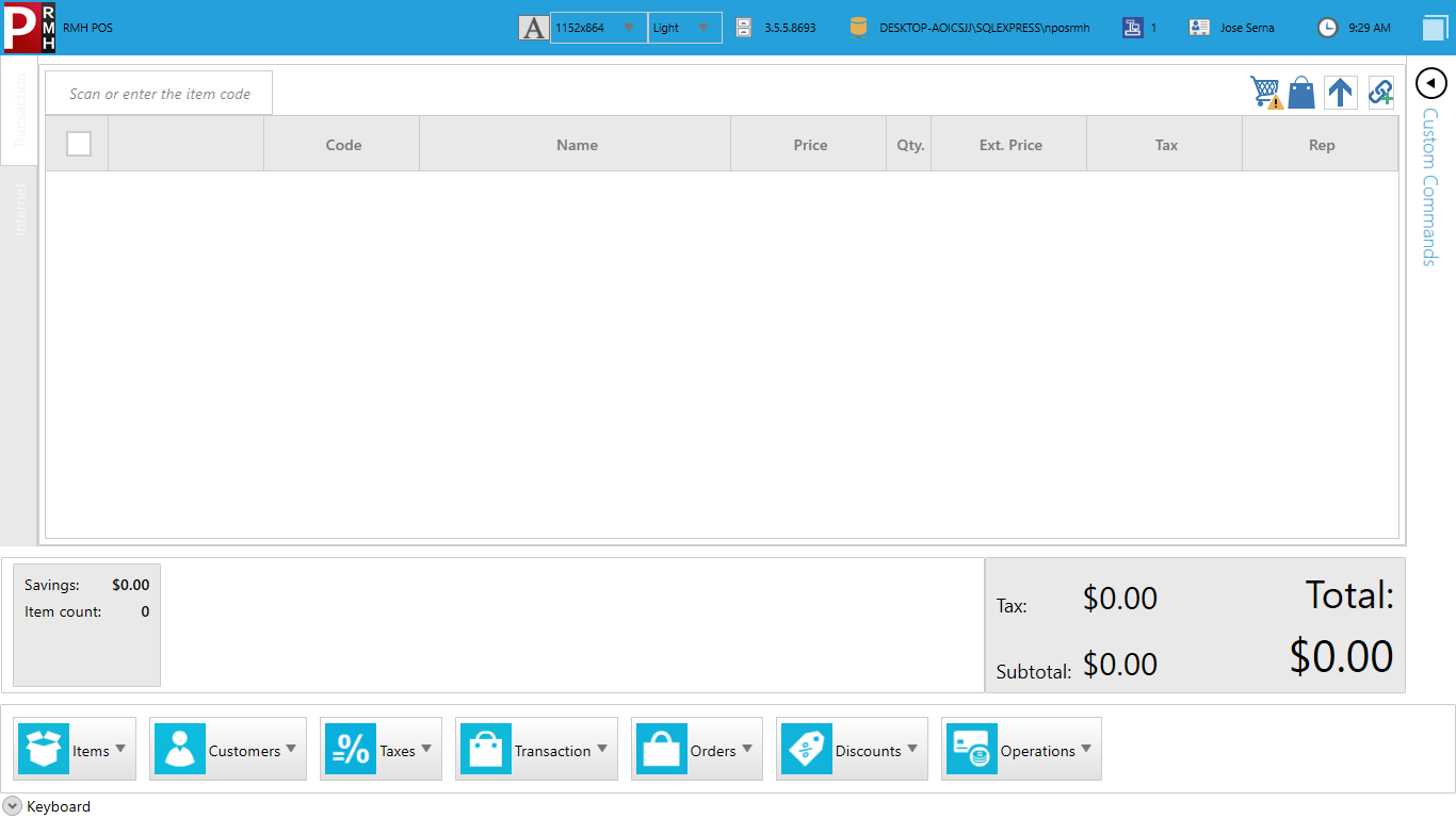 SaaS RMH iPOS per Lane  Subscription Monthly Price