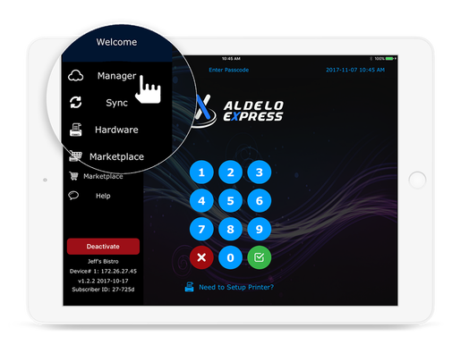 SaaS Aldelo Express For iPad, Android and PAX (Select Devices)